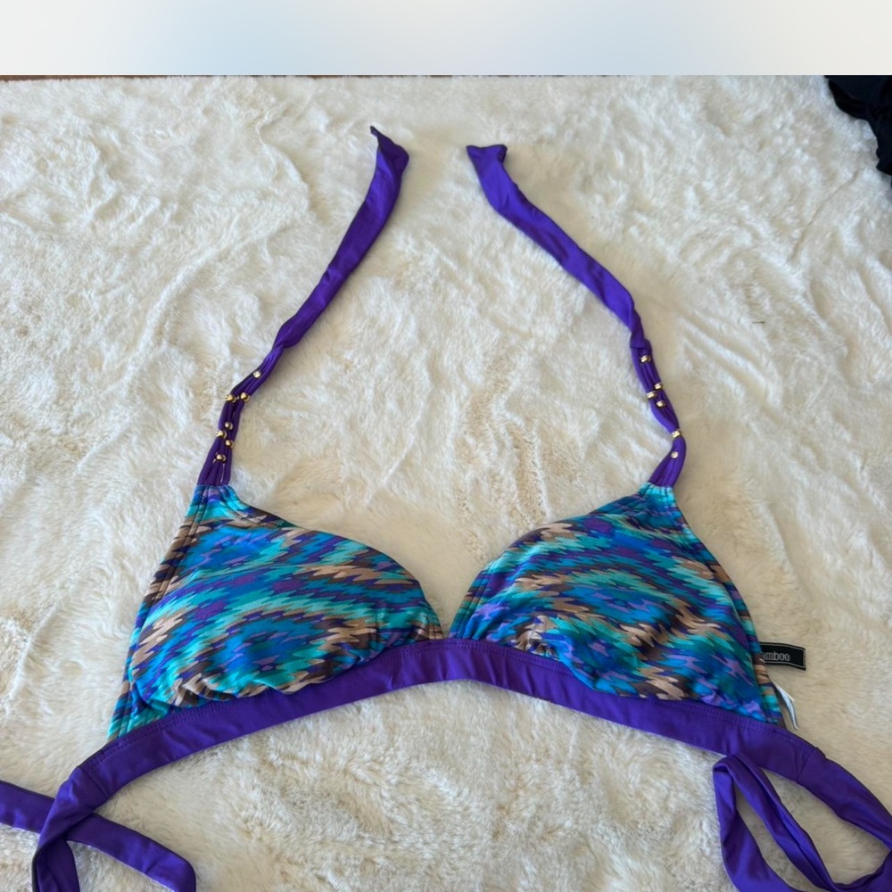Vibrant Purple and Blue Women's Bikini Top